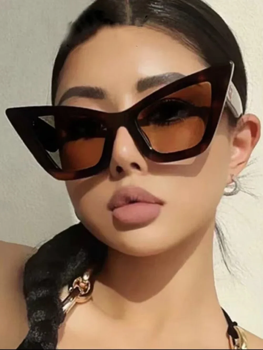 Women’s Cat-Eye Square Sunglasses - Tortoise Brown Lens